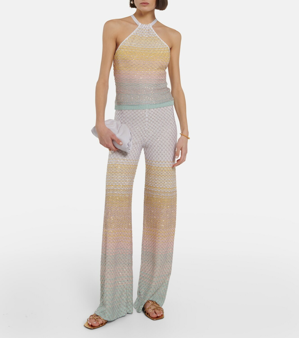 新品タグ付き MISSONI 赤白ストライプ ノースリーブ 42 Mini Dress with Zigzag Pattern Multicoloured | Missoni