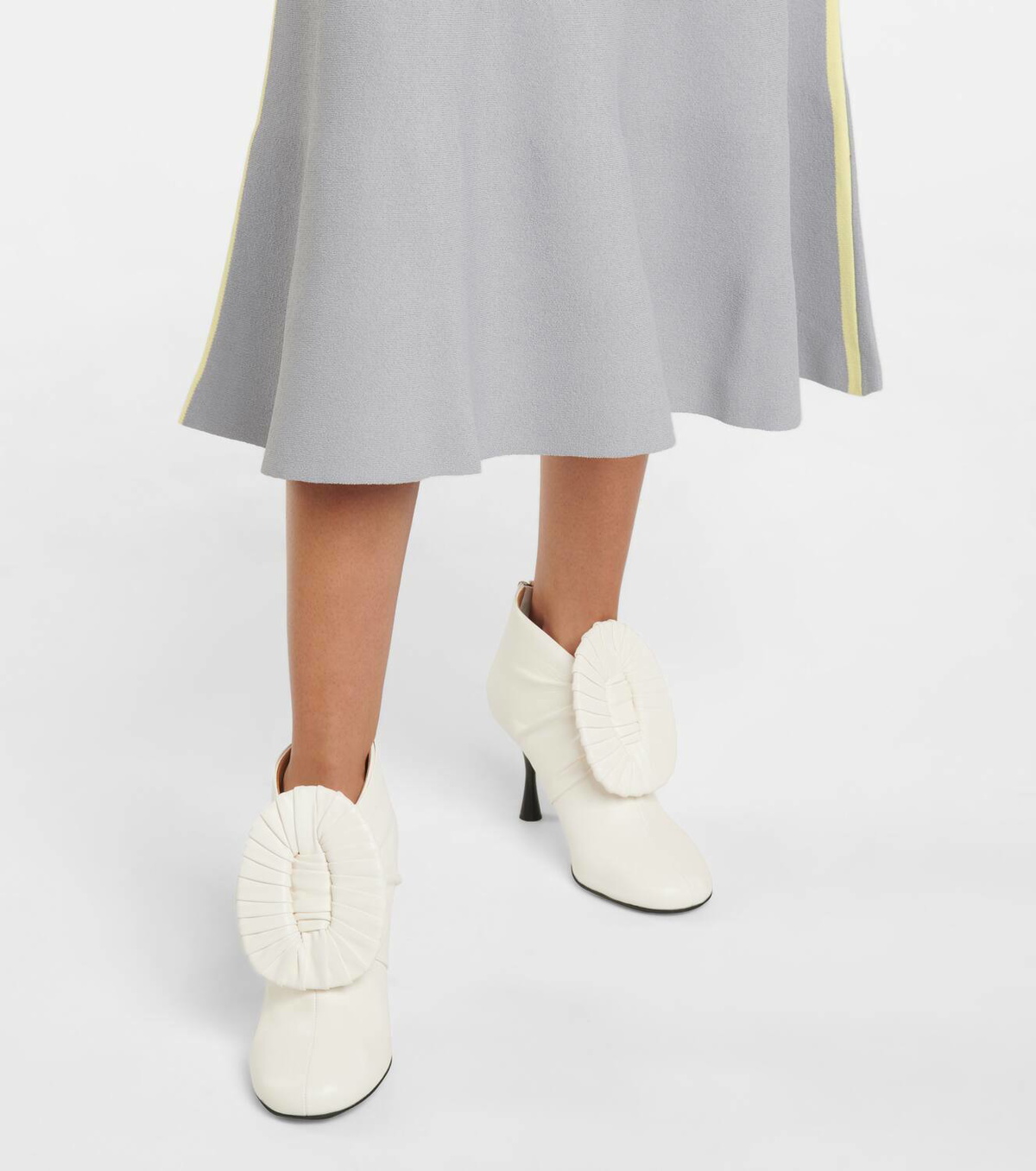 Loewe Pleated-buckle leather ankle boots