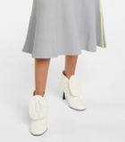 Loewe Pleated-buckle leather ankle boots