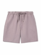 De Bonne Facture - Lounge Straight-Leg Linen Shorts - Purple
