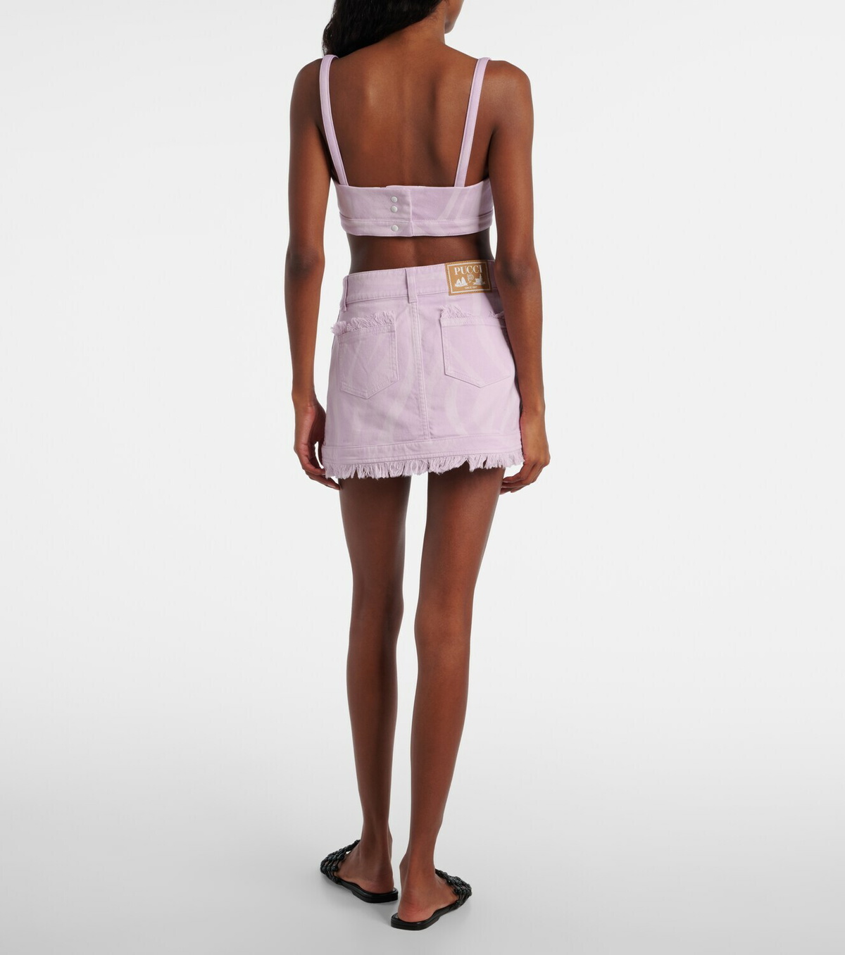 Pucci Marmo distressed denim miniskirt