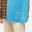 Acne Studios Men's Vakota Crinkle Wool Scarf in Neon Blue