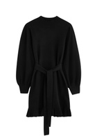 Paige Julita Belted Wool-blend Dress Black