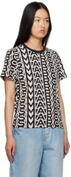 Marc Jacobs Black & Beige 'The Monogram Baby Tee' T-Shirt