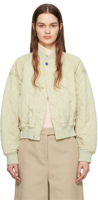 Photo: Burberry Beige Quilted Bomber Jacket