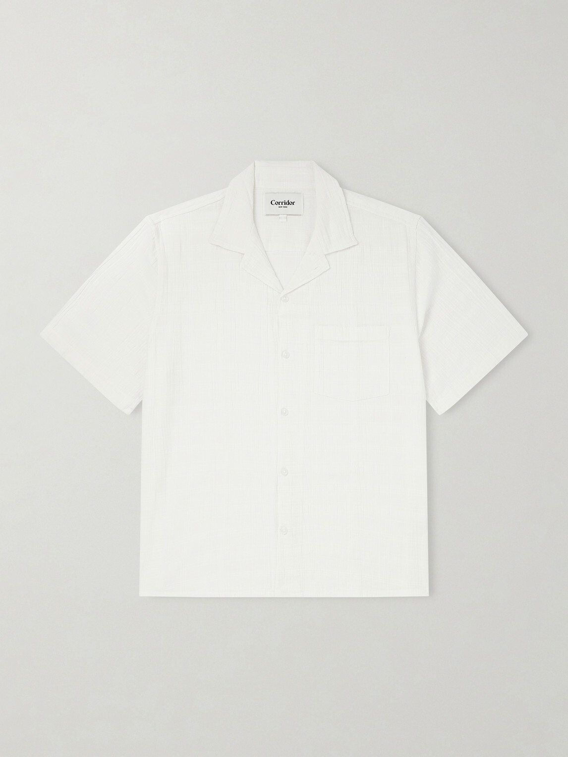 Corridor - Convertible-Collar Checked Cotton Shirt - White
