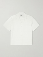 Corridor - Convertible-Collar Checked Cotton Shirt - White