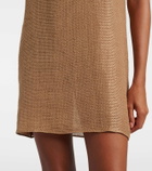 Leset Stella sequined linen-blend minidress