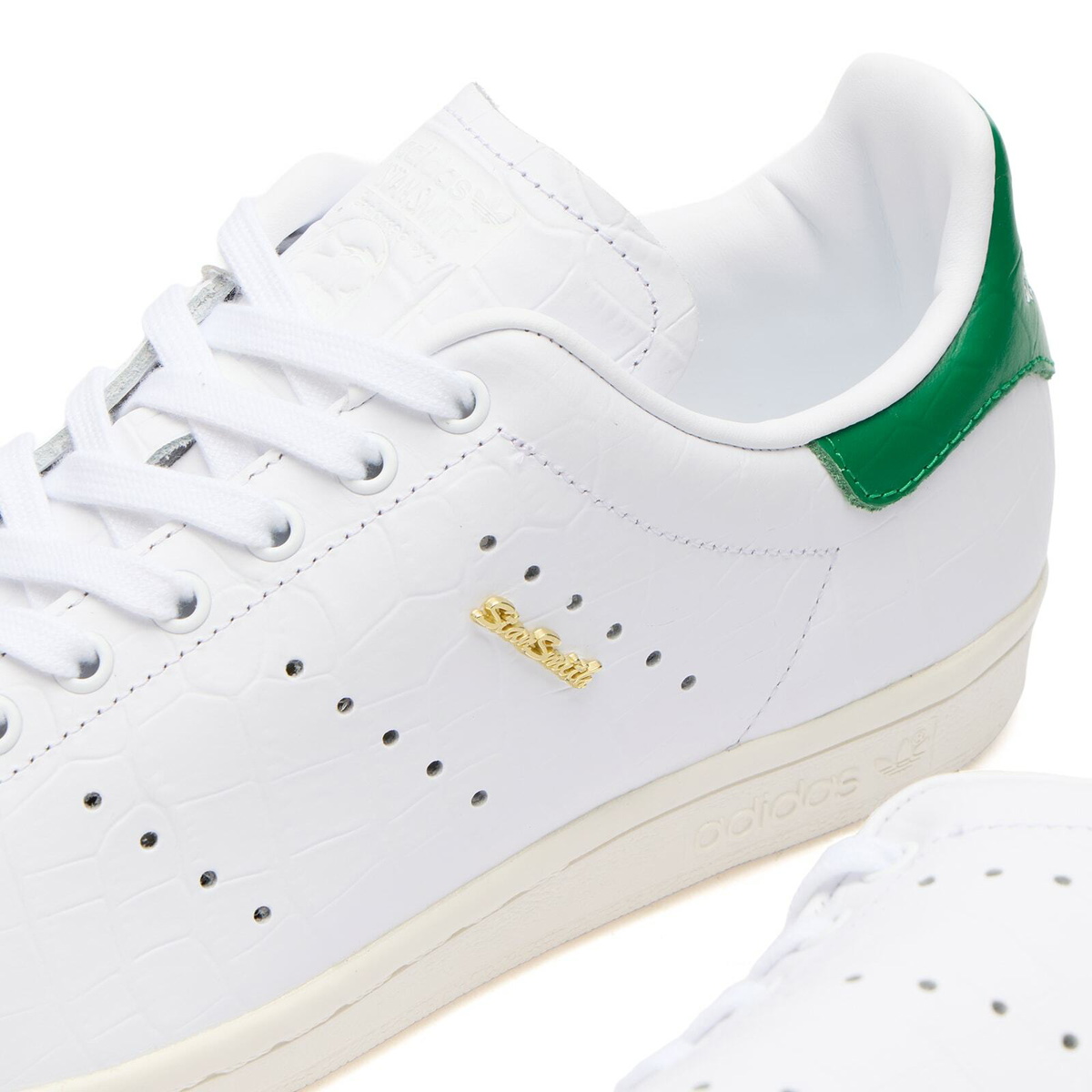Adidas Women's Stan Smith 80S Sneaker in Ftwr White/Ftwr White/Green