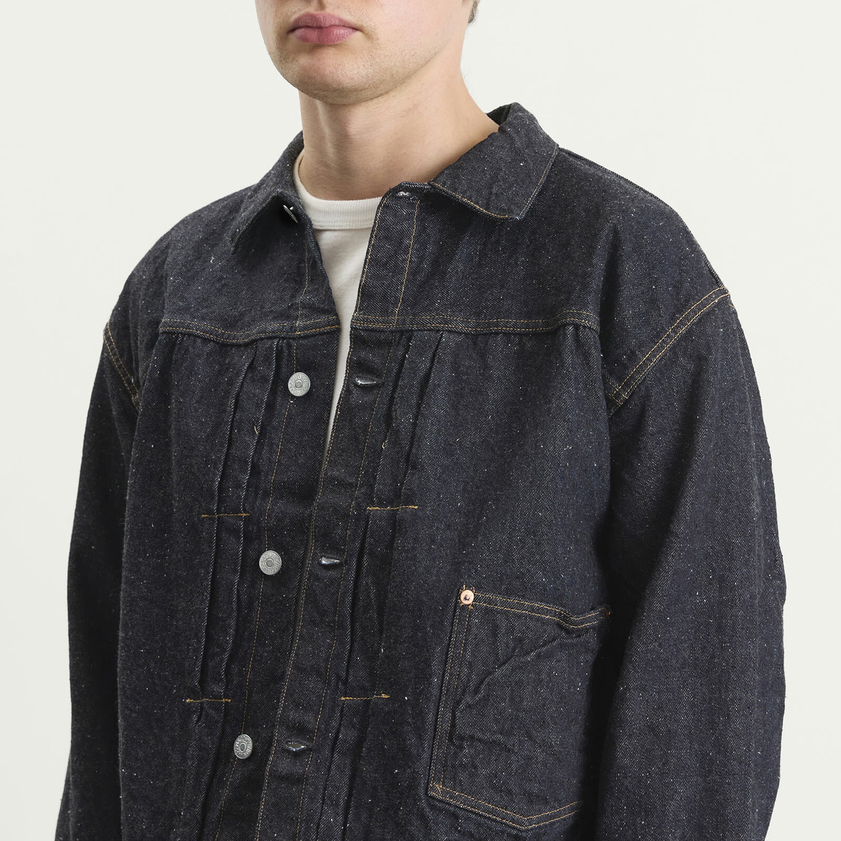 Kaptain Sunshine Men's Denim Tracker Jacket in Indigo One Wash