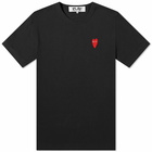 Comme des Garçons Play Men's Large Heart T-Shirt in Black