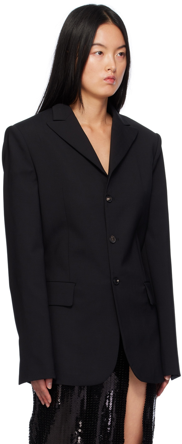 Nensi Dojaka Black Peaked Lapel Blazer