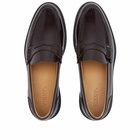 Vinnys Men's Townee Penny Loafer in Brown Polido Leather