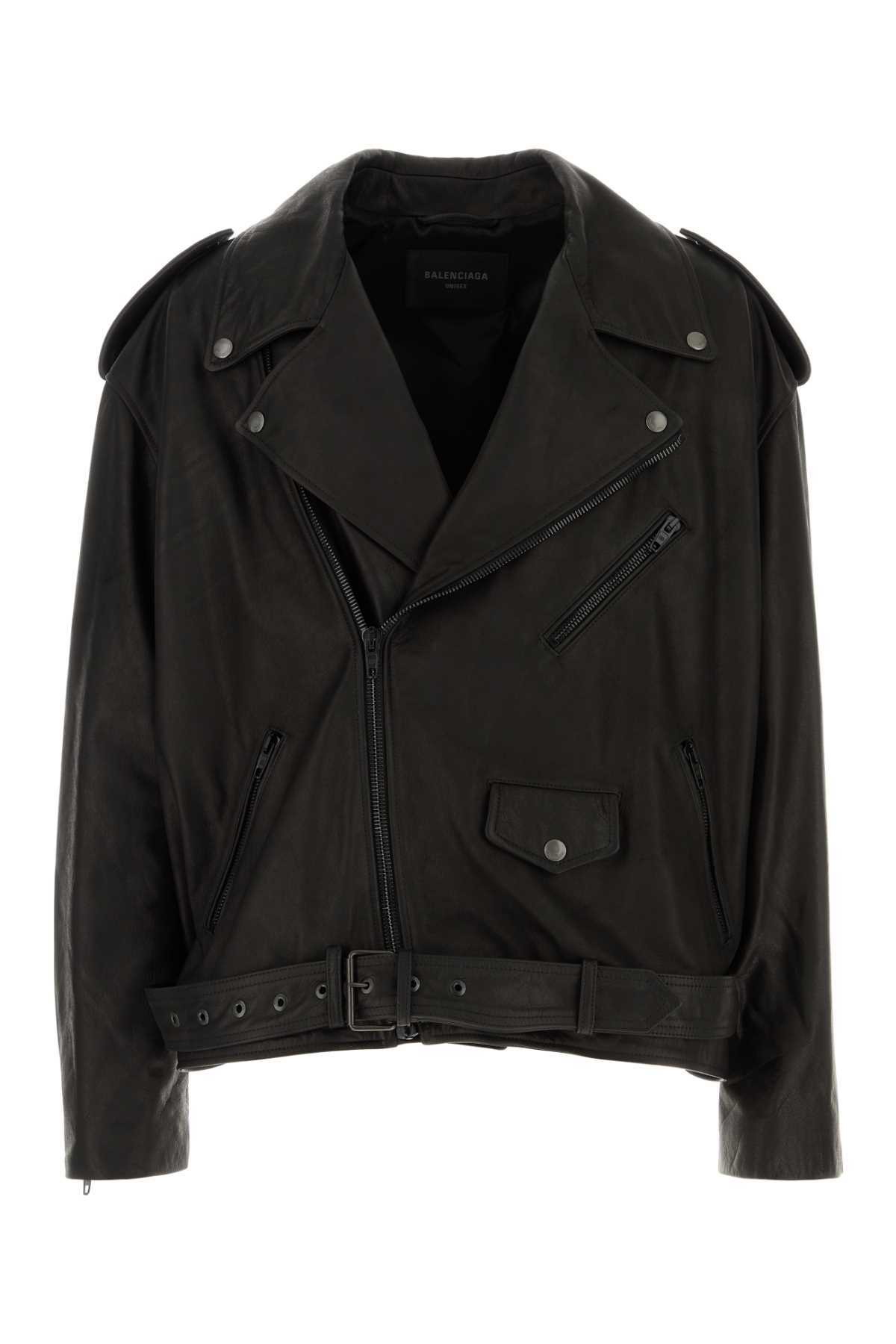 沸騰ブラドン Balenciaga Black/Blue in Jacket Tracksuit Leather Men's ウォームアップウェア
