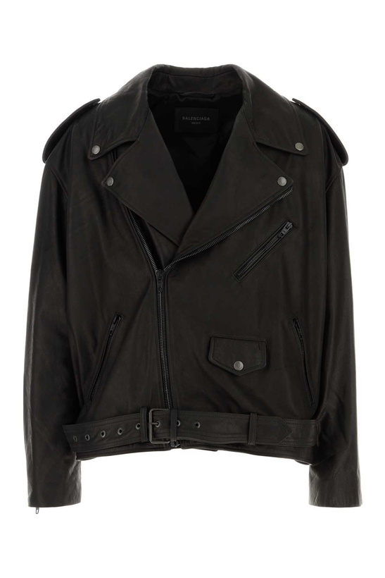 Photo: Balenciaga Black Leather Oversize Jacket