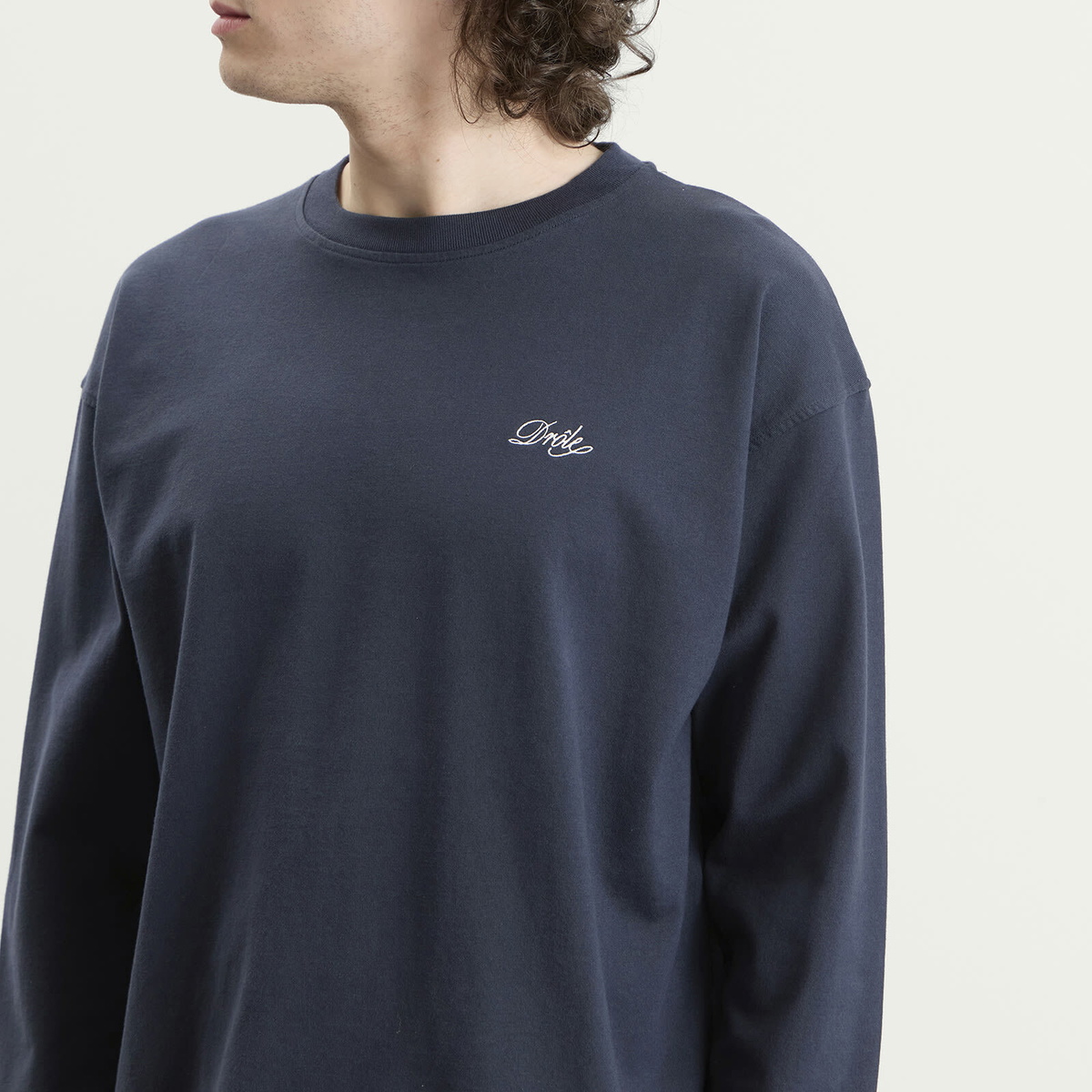 Drôle de Monsieur Men's Drôle Belissima Long Sleeve T-shirt in Navy