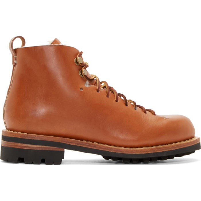Photo: Feit Brown Leather and Wool Hiker Boots 