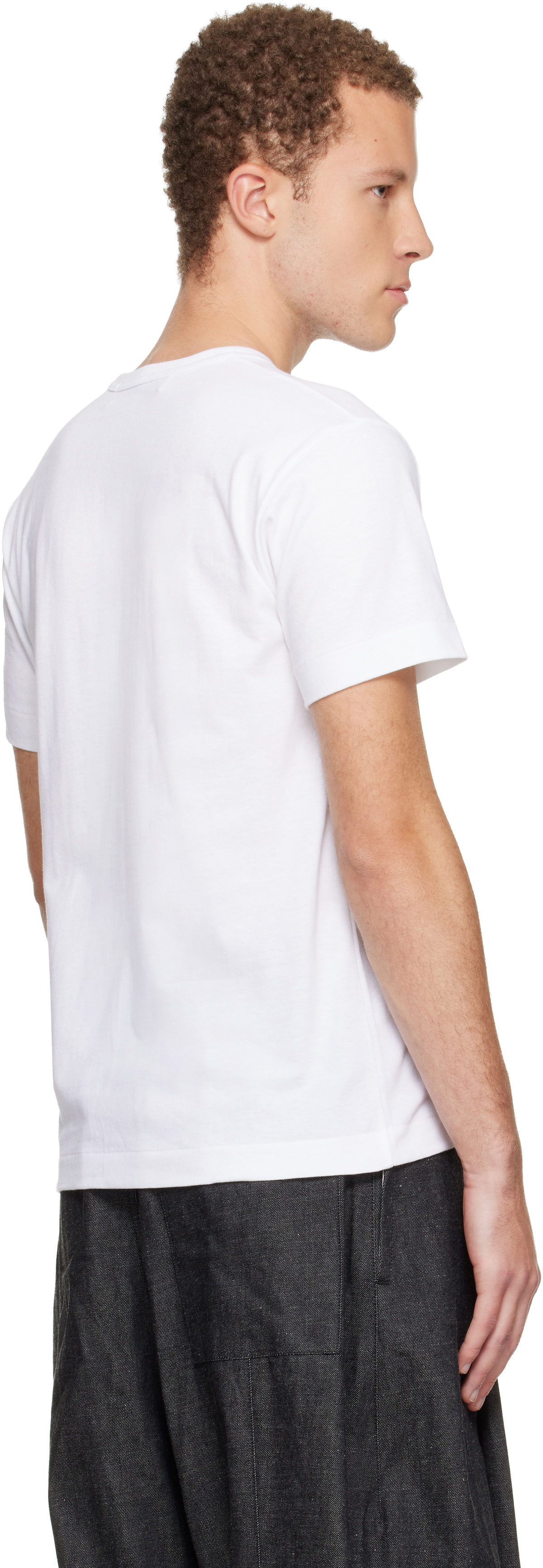 COMME des GARÇONS PLAY White Rhinestone Emblem Black Heart T-shirt
