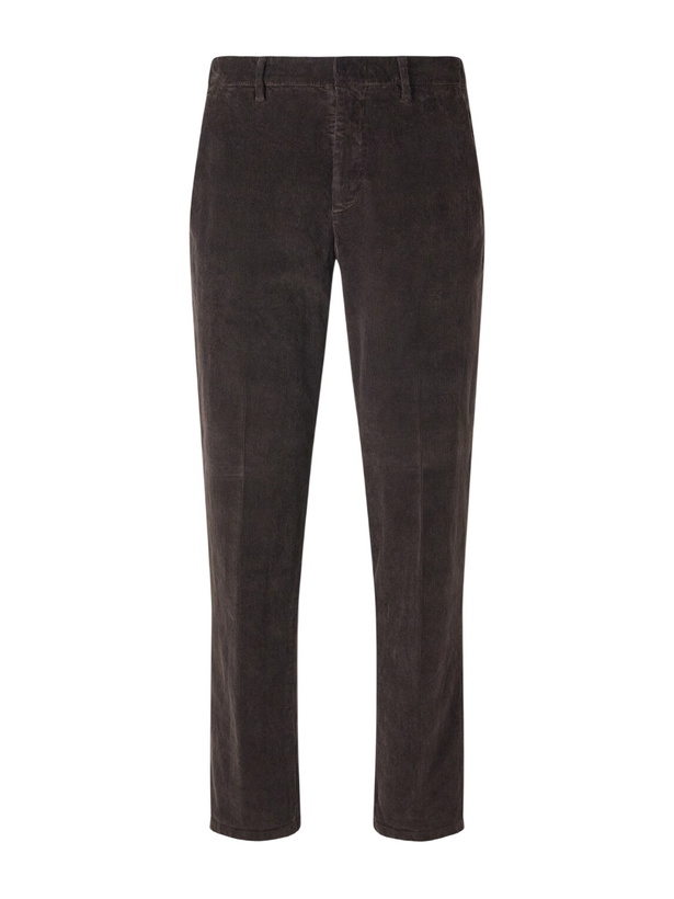 Photo: Altea - Dumbo Straight-Leg Stretch-Cotton Corduroy Trousers - Brown