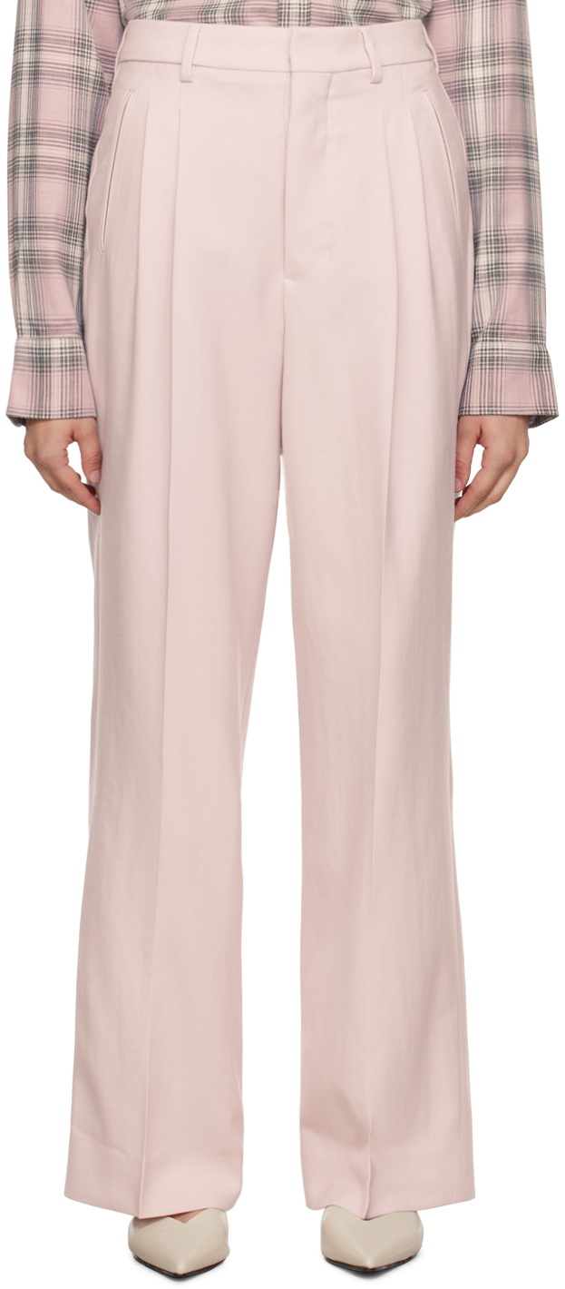 AMI Paris Pink Pleated Trousers
