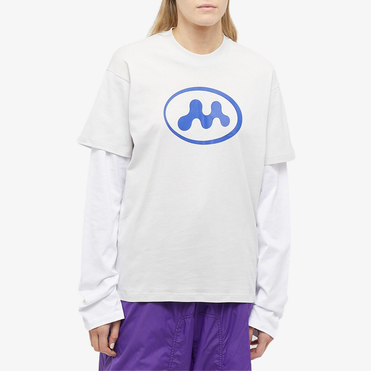 MOWALOLA Women's Long Sleeve M Walkman Skater T-Shirt in Barely