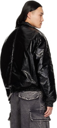 Maison MIHARA YASUHIRO Black Fake Enamel Puffer Jacket