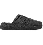 Malibu - Colony Woven Faux Leather Sandals - Black