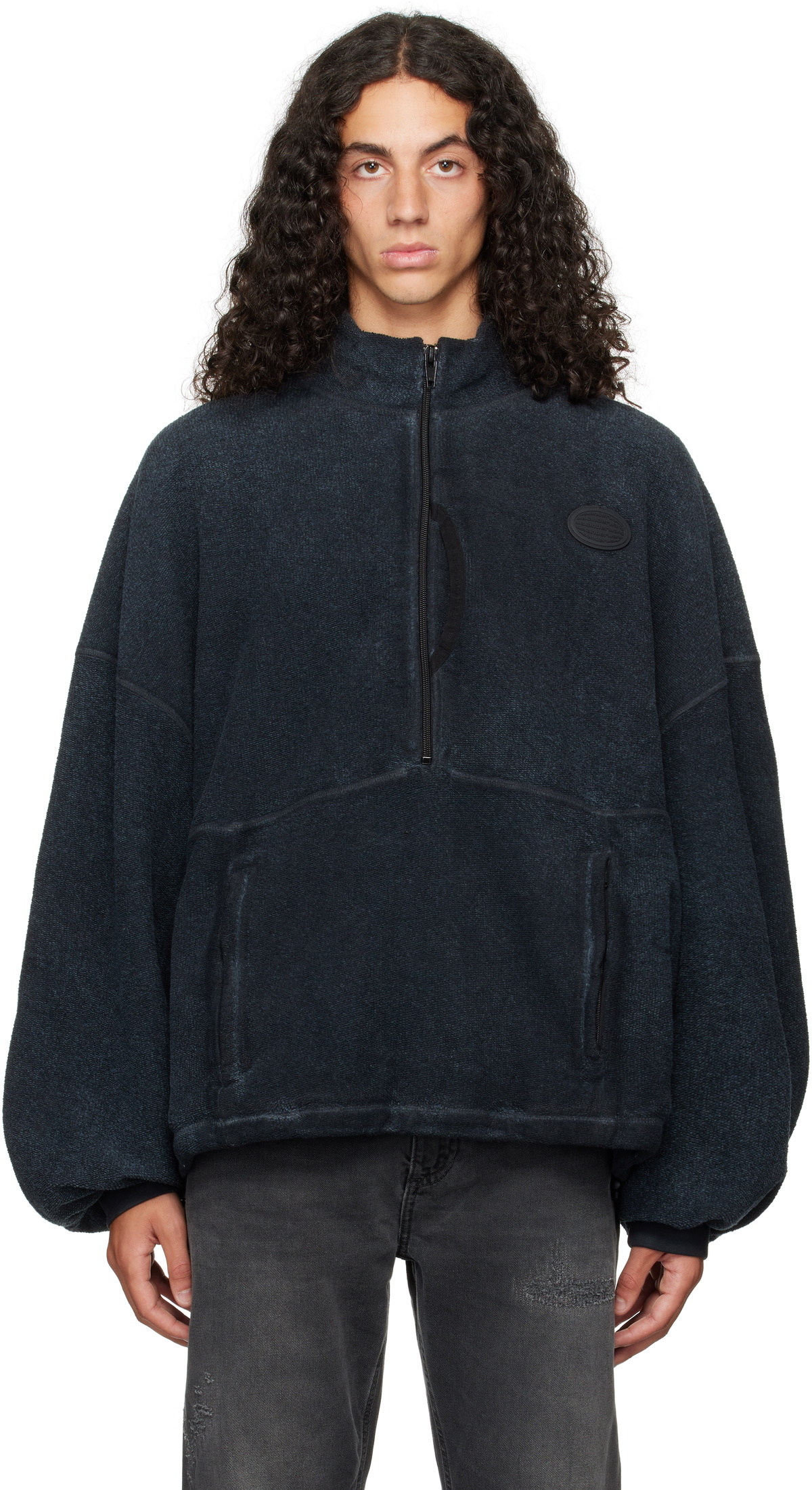 Alexander Wang Blue Half-Zip Sweatshirt