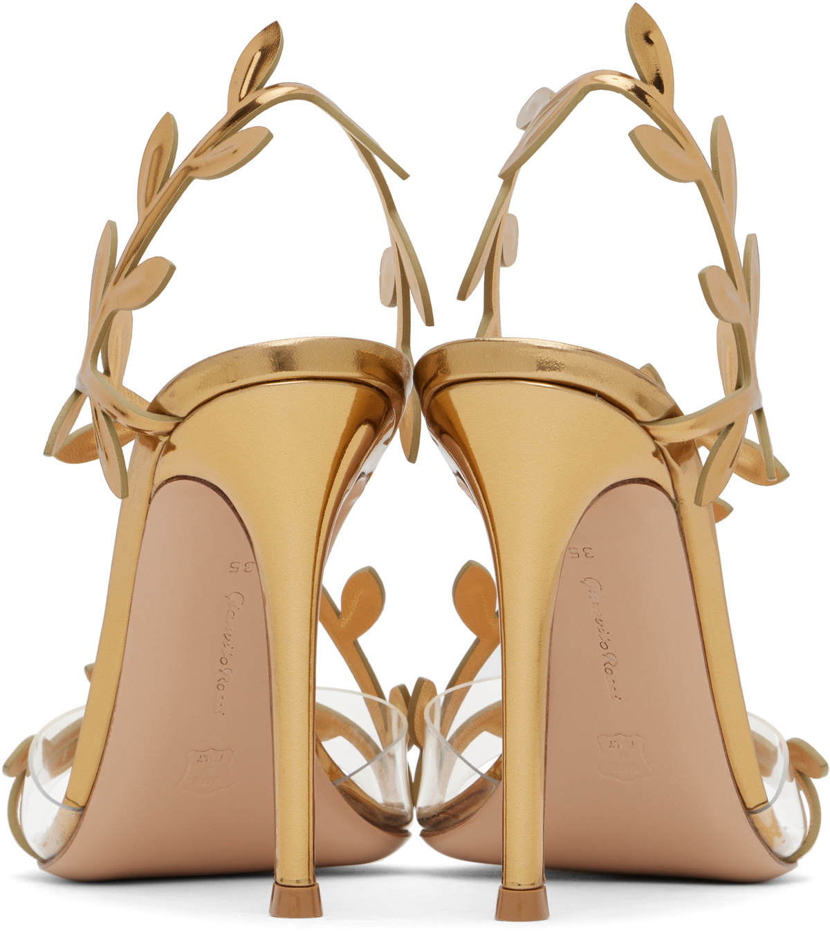 Gianvito Rossi Gold Flavia Heeled Sandals