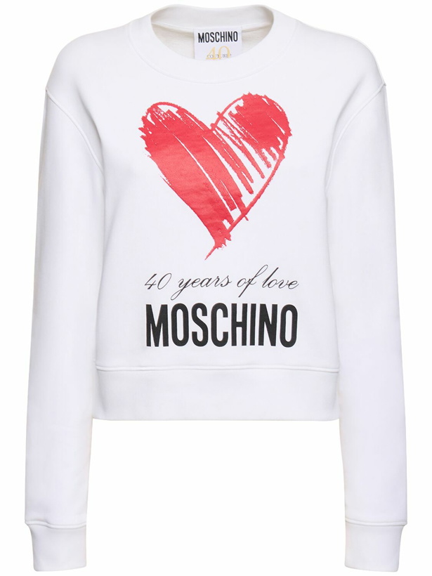 Photo: MOSCHINO - Cotton Jersey Printed Logo Sweatshirt
