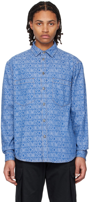 Photo: Moschino Blue Jacquard Denim Shirt