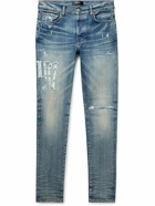 AMIRI - Skinny-Fit Distressed Jeans - Blue