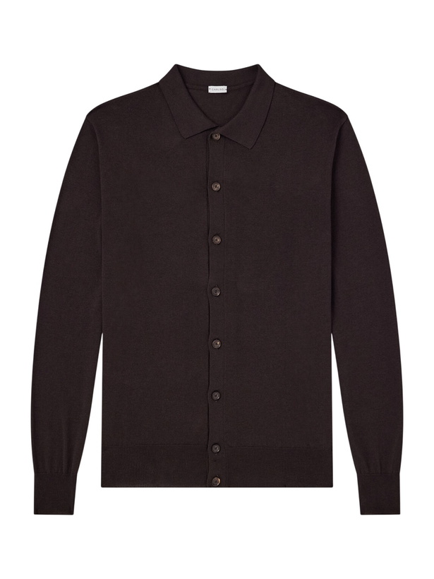 Photo: Caruso - Silk and Cotton-Blend Cardigan - Brown