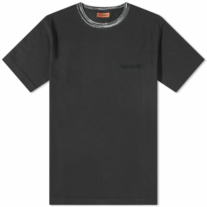 Photo: Missoni Men's Space Dyed Collar T-Shirt in Black Contrast Space