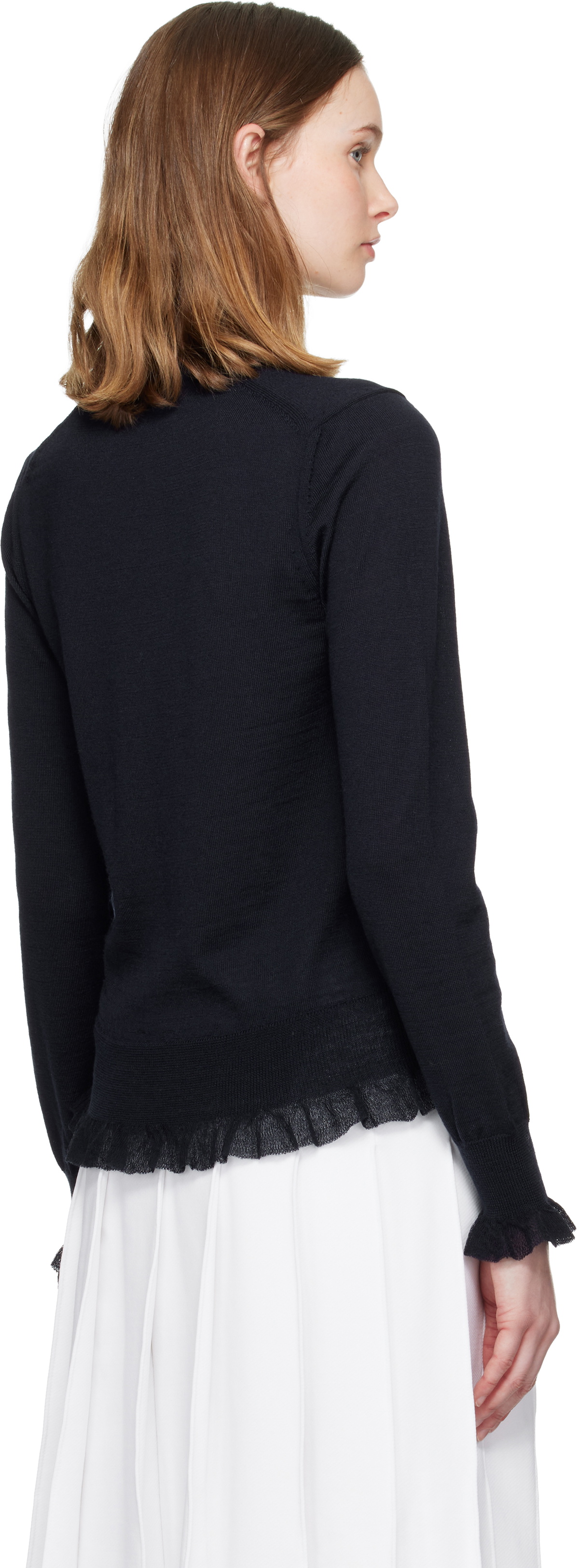 Comme des Garçons Comme des Garçons Navy Ruffled Sweater