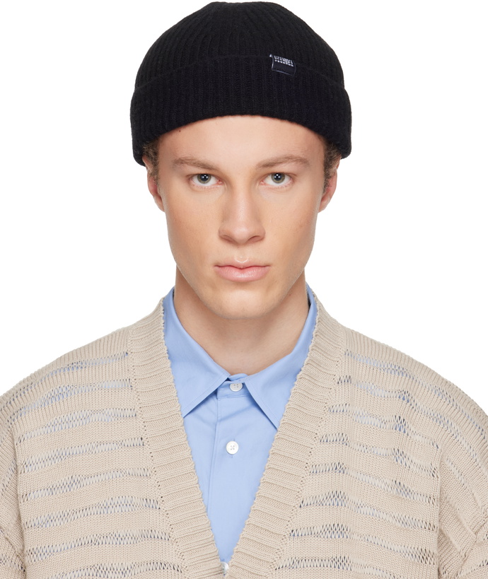 Photo: MM6 Maison Margiela Black Ribbed Wool Beanie