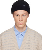 MM6 Maison Margiela Black Ribbed Wool Beanie