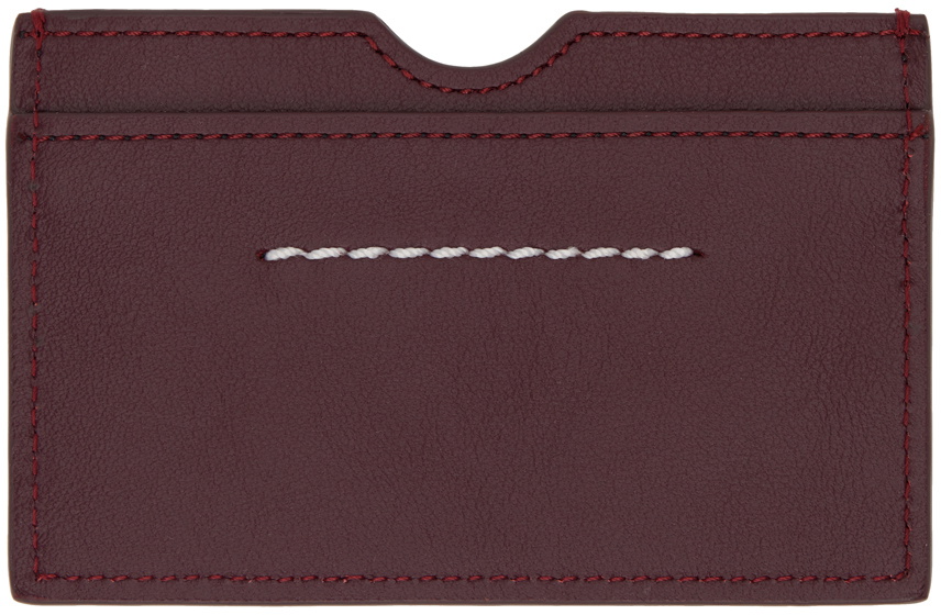 MM6 Maison Margiela Burgundy Numeric Card Holder MM6 Maison