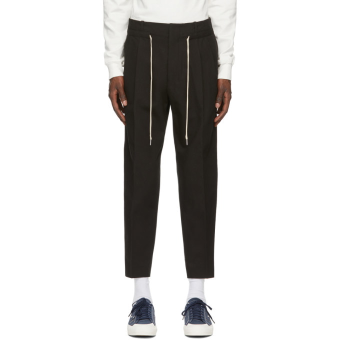 Photo: AMI Alexandre Mattiussi Black Drawstring Carrot Fit Trousers