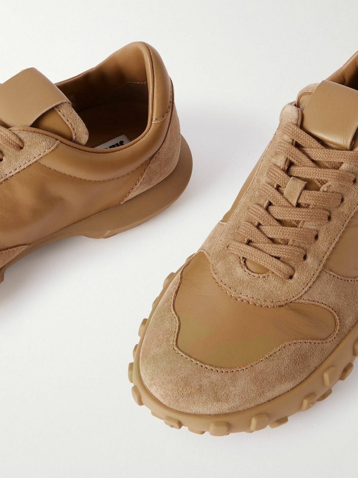 Jil Sander - Moon Suede-Trimmed Leather Sneakers - Neutrals