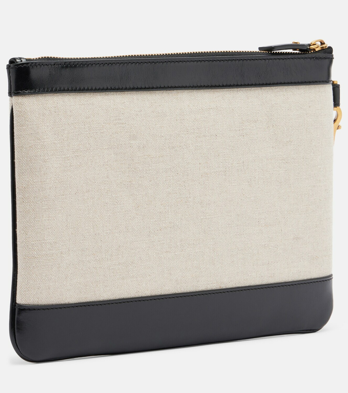 Versace Rivière leather-trimmed canvas pouch