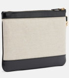 Versace Rivière leather-trimmed canvas pouch