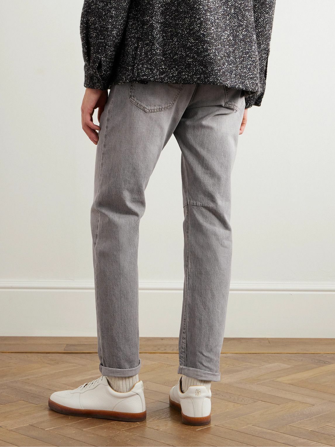 Jean Femme Brunello Cucinelli - Taille Basse Slim Droit - Taille US 10 - Beige - Occasion