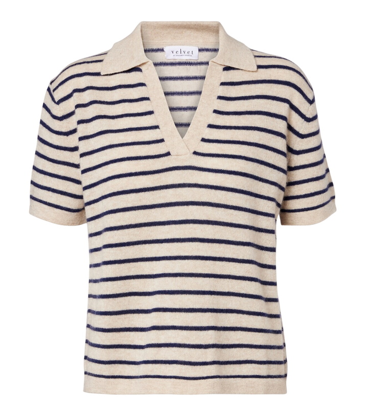 Photo: Velvet Striped cashmere polo sweater