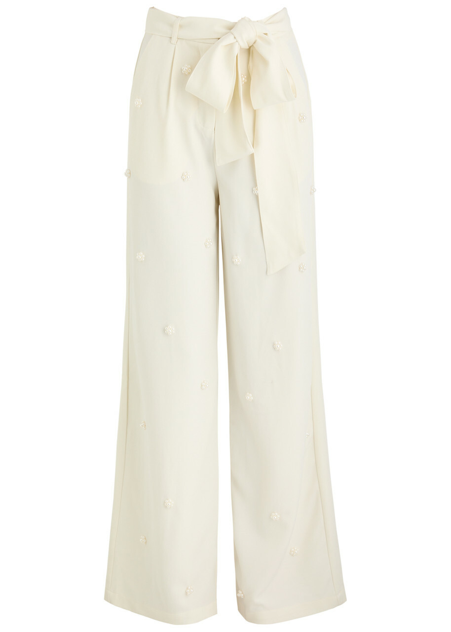 【英国発Sister Jane】Polo Pearl wide-leg twill trousers Sister Jane Polo Pearl Wide-leg Twill Trousers White Sister Jane