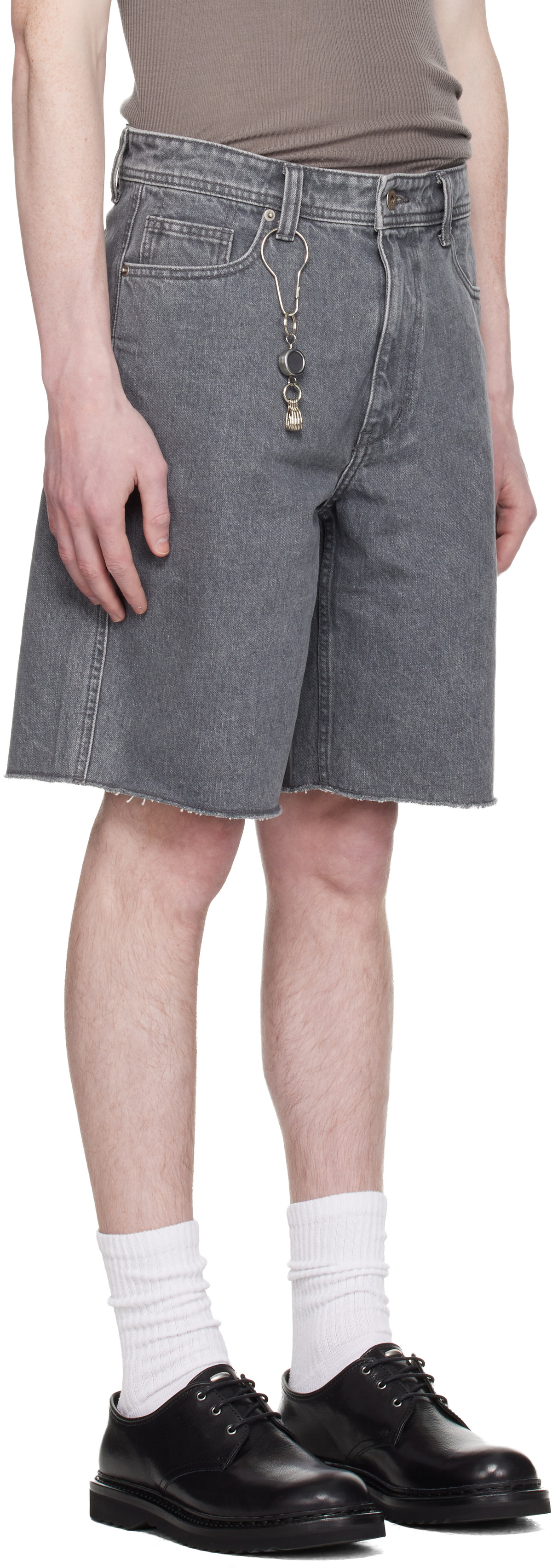 COOR Gray Washed Cutoff Denim Shorts