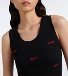 Loewe Logo ribbed-knit cotton-blend jersey tank top