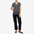 Auralee Women's Wool Cashmere Silk Knit Vest in Gray