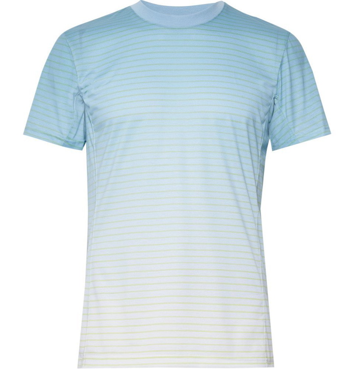 Photo: Adidas Sport - Melbourne Striped Climalite Tennis T-Shirt - Light blue