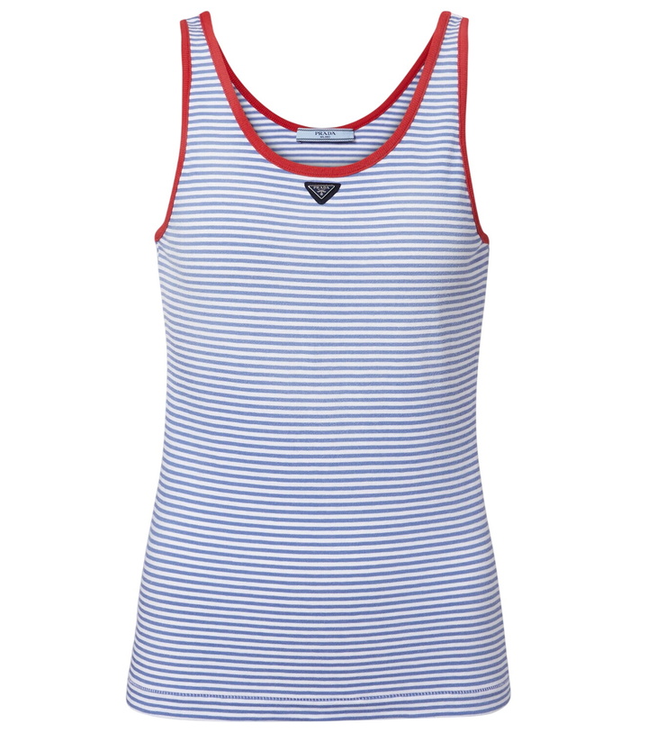 Photo: Prada Striped cotton jersey tank top